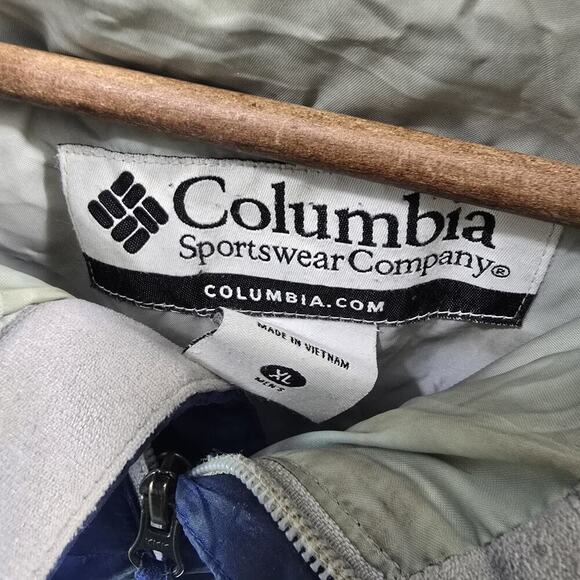 Columbia Jacket Mens XL Blue Puffer Coat Down Insulated Thermal Hoodless Vintage - Picture 3 of 11